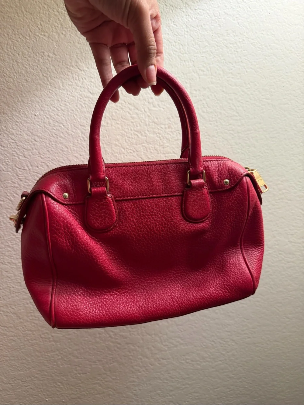 Coach Red Leather Mini Bennet Satchel (Straps Included)